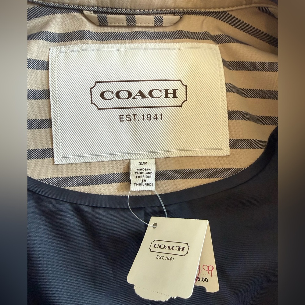 Coach Factory Stripe Short Trench - Picture 10 of 13